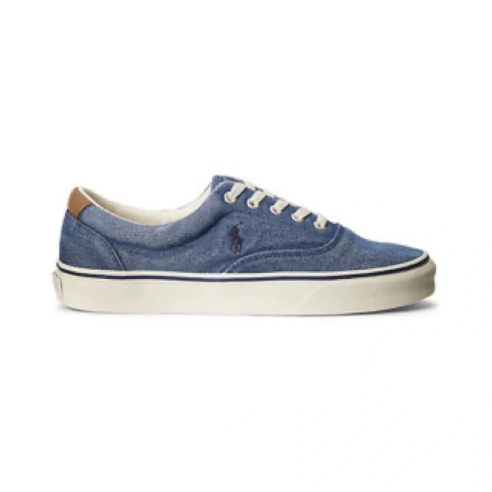 Polo Ralph Lauren Men’s Keaton Pony Dark Blue Denim Canvas Sneakers Sz 13 NEW